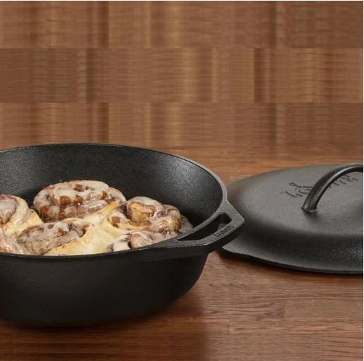 LODGE 10.25 INCH SEASONED CAST IRON GRILL PAN L8GPS (SILICONE